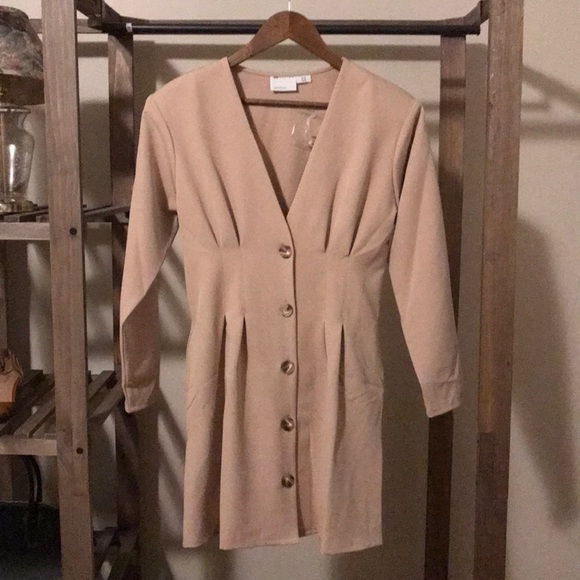 ASOS DESIGN Mini Dress Soft Camel Size 6 - Picture 4 of 12